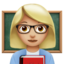 Woman Teacher: Medium-Light Skin Tone emoji on Apple