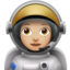 Emoji Astronauta donna: carnagione abbastanza chiara su Apple