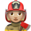 Woman Firefighter: Medium-Light Skin Tone emoji on Apple