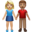 Woman and Man Holding Hands: Medium-Light Skin Tone, Medium Skin Tone emoji on Apple