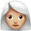 Emoji Donna: carnagione abbastanza chiara e capelli bianchi su Apple