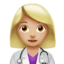 Emoji Mulher profissional da saúde: pele morena clara no Apple