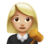 Emoji Hakim wanita: warna kulit cerah-sedang di Apple