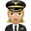 Woman Pilot: Medium-Light Skin Tone emoji on Apple