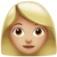 Emoji Perempuan: ton kulit sederhana cerah pada Apple
