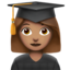 Woman Student: Medium Skin Tone emoji on Apple