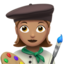 Woman Artist: Medium Skin Tone emoji on Apple
