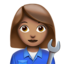 Woman Mechanic: Medium Skin Tone emoji on Apple