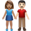 Apple üzerinde El ele tutuşan erkek ve kadın: orta cilt tonu açık cilt tonu emojisi