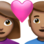 อีโมจิ คู่รัก: ผู้หญิง ผู้ชาย และ โทนผิวสีเหลือง บน Apple