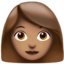 Woman: Medium Skin Tone emoji on Apple