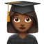 Woman Student: Medium-Dark Skin Tone emoji on Apple