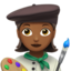 Künstlerin: mitteldunkle Hautfarbe-Emoji auf Apple