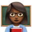 Woman Teacher: Medium-Dark Skin Tone emoji on Apple