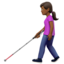 Frau mit Langstock: mitteldunkle Hautfarbe-Emoji auf Apple