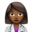 Emoji Pekerja kesihatan wanita: ton kulit sederhana gelap pada Apple