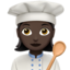 Woman Cook: Dark Skin Tone emoji on Apple