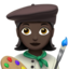 Woman Artist: Dark Skin Tone emoji on Apple