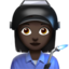Woman Factory Worker: Dark Skin Tone emoji on Apple