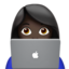 Woman Technologist: Dark Skin Tone emoji on Apple