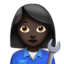 Apple üzerinde Kadın tamirci: koyu cilt tonu emojisi