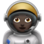 Эмодзи Женщина-космонавт: очень темный тон кожи на Apple