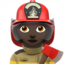 Woman Firefighter: Dark Skin Tone emoji on Apple