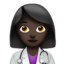Gezondheidsmedewerkster: donkere huidskleur-emoji op Apple
