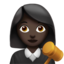 Woman Judge: Dark Skin Tone emoji on Apple