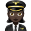 Emoji Pilote femme : peau foncée sur Apple
