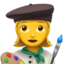 Emoji Pelukis wanita pada Apple