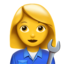 Mechanikerin-Emoji auf Apple