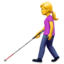 Emoji Donna con bastone bianco di orientamento su Apple