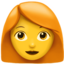 Emoji Perempuan: rambut merah pada Apple