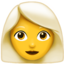 Woman: White Hair emoji on Apple
