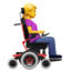Woman in Motorized Wheelchair Facing Right emoji on Apple