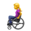 Frau in manuellem Rollstuhl-Emoji auf Apple