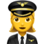 Emoji Pilota donna su Apple