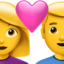 Emoji Coppia con cuore: donna e uomo su Apple