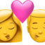 Apple üzerinde Öpücük: kadın erkek emojisi