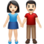 Woman and Man Holding Hands: Light Skin Tone emoji on Apple