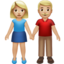 Emoji Pria dan wanita bergandengan: warna kulit cerah-sedang di Apple
