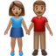 Emoji Lelaki dan wanita berpegangan tangan: ton kulit sederhana pada Apple