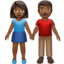 Woman and Man Holding Hands: Medium-Dark Skin Tone emoji on Apple