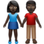 อีโมจิ ชาย-หญิงจับมือ: โทนผิวสีเข้ม บน Apple