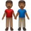 Men Holding Hands: Medium-Dark Skin Tone emoji on Apple