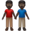 Emoji Due uomini che si tengono per mano: carnagione scura su Apple
