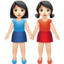 Women Holding Hands: Light Skin Tone emoji on Apple