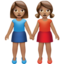 Women Holding Hands: Medium Skin Tone emoji on Apple