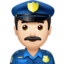 Polizist: helle Hautfarbe-Emoji auf Apple